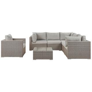 Beliani Set lounge pour jardin en Polyrotin Boho CONTARE  