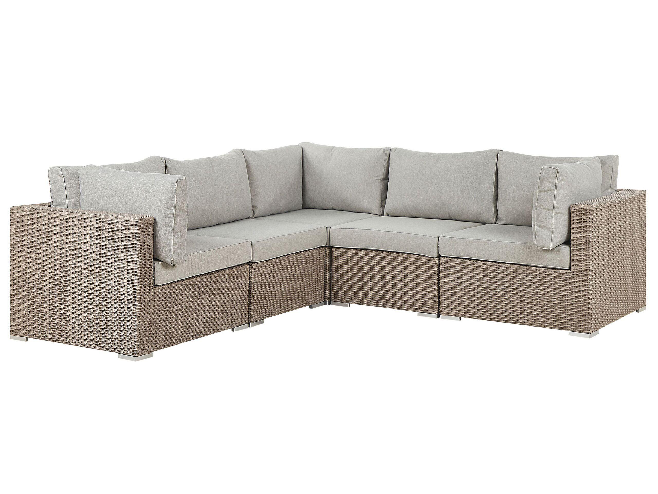 Beliani Set lounge pour jardin en Polyrotin Boho CONTARE  