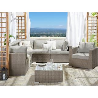 Beliani Set lounge pour jardin en Polyrotin Boho CONTARE  