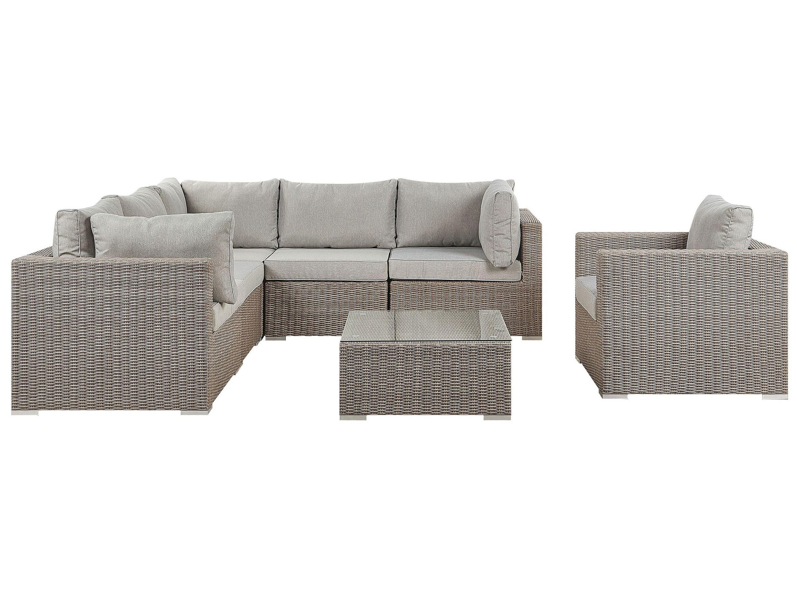 Beliani Set lounge pour jardin en Polyrotin Boho CONTARE  