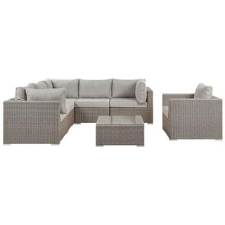 Beliani Set lounge pour jardin en Polyrotin Boho CONTARE  