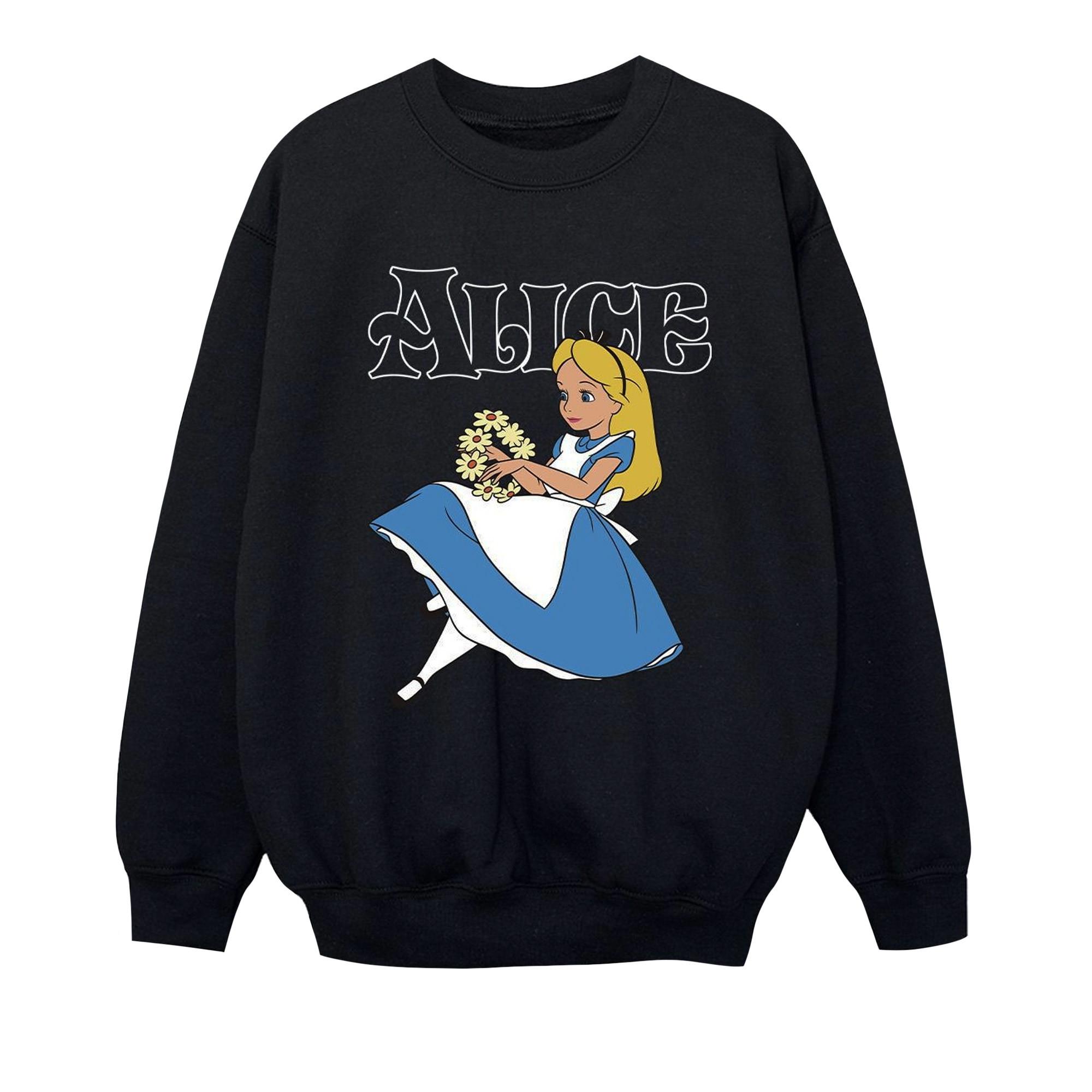Disney  Alice In Wonderland Flowers Sweatshirt 