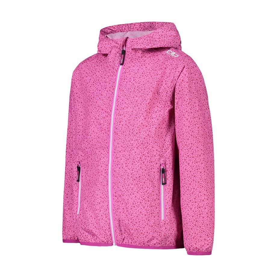 CMP Mädchen Regenjacke mit Kapuze und Allover-Print  