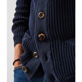 Joe Browns Cardigan Collo Sciarpa Bordo Azteco Effetto Usato  