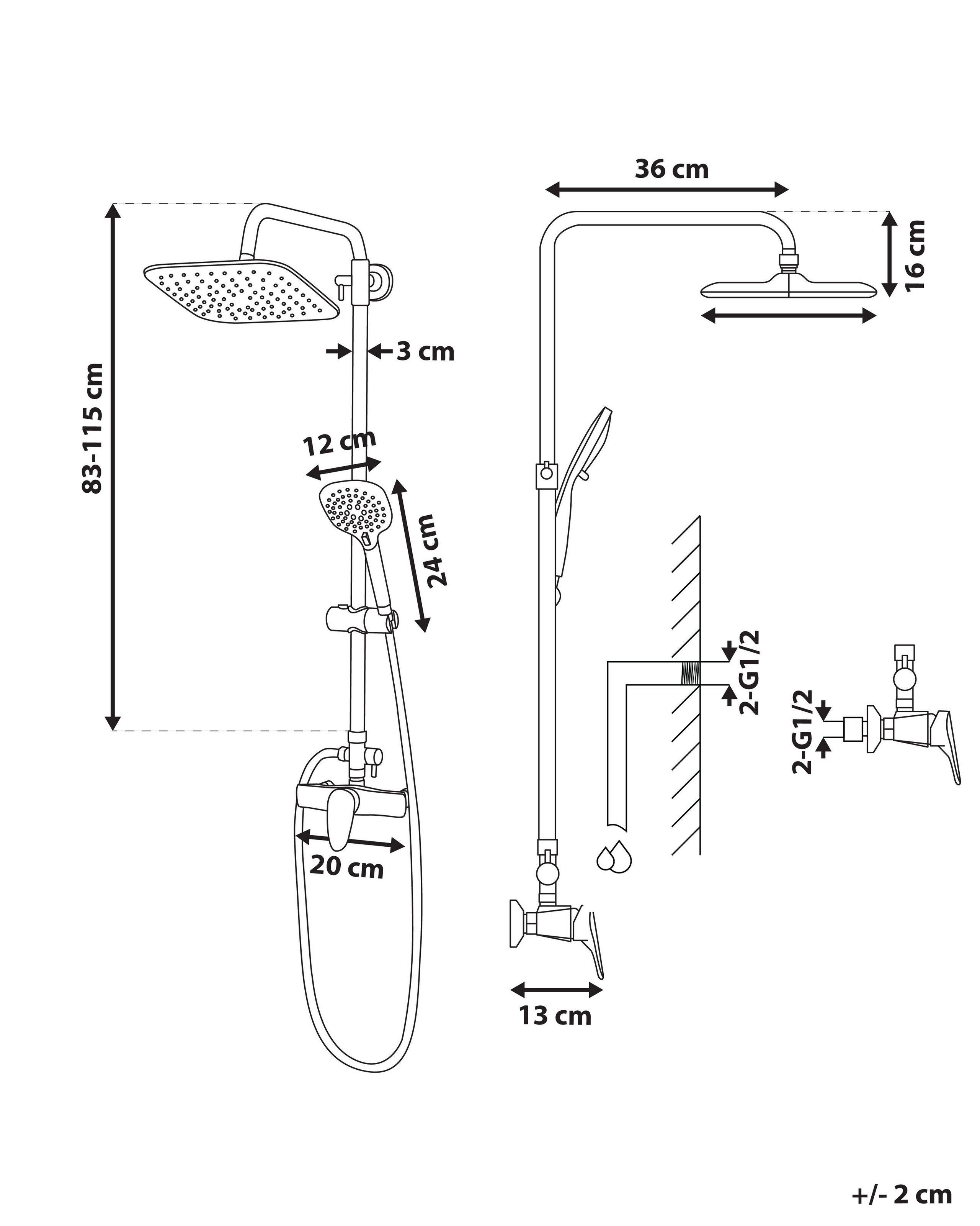 Beliani Brauseset aus Messing Modern HOWICK  