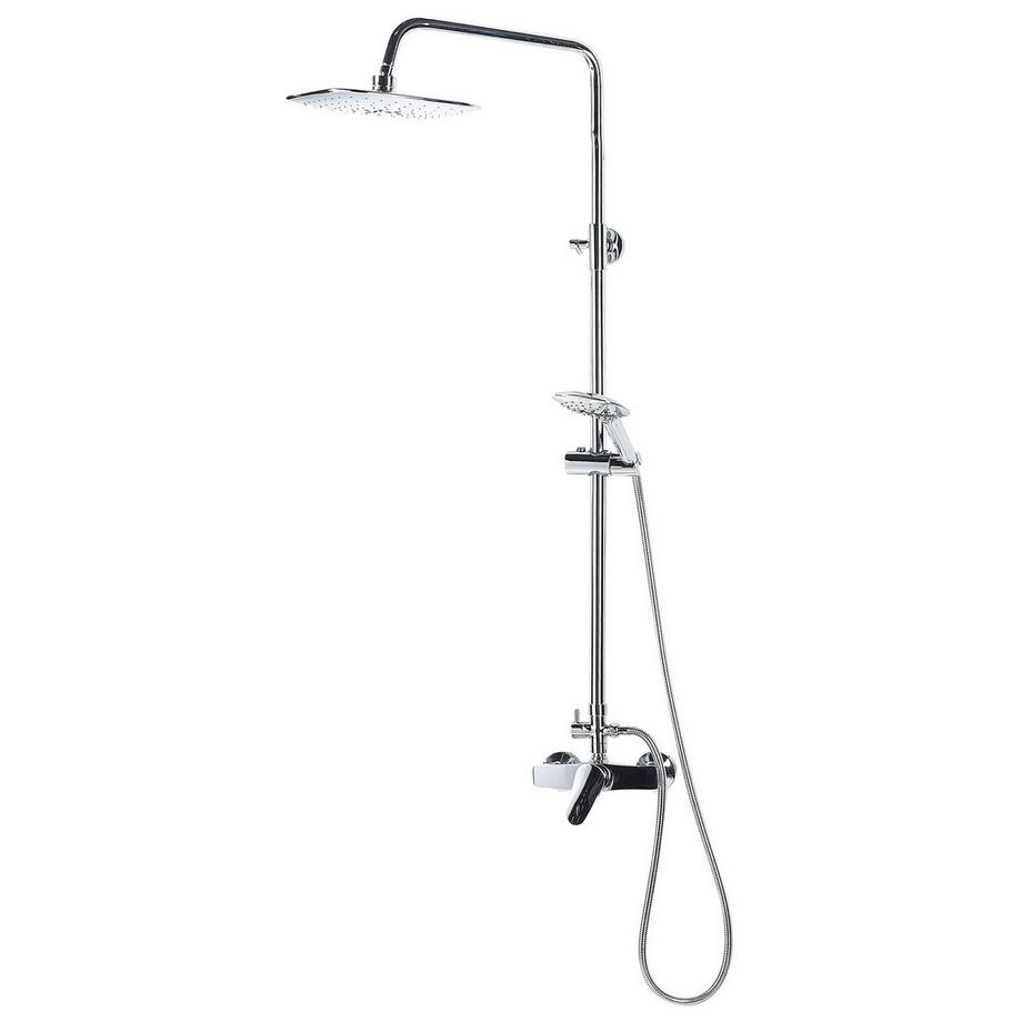 Beliani Duschsystem mit Mischbatterie und Regenbrause aus Messing Modern HOWICK  