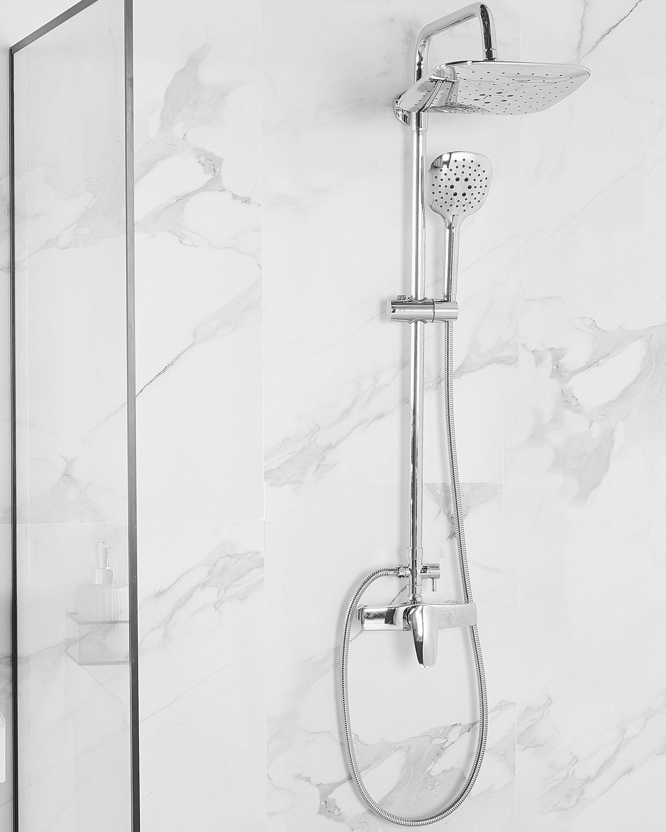 Beliani Set doccia con miscelatore e soffione a pioggia en Ottone Moderno HOWICK  