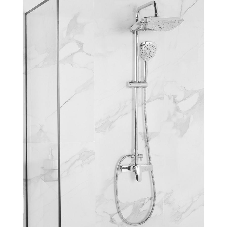 Beliani Duschsystem mit Mischbatterie und Regenbrause aus Messing Modern HOWICK  