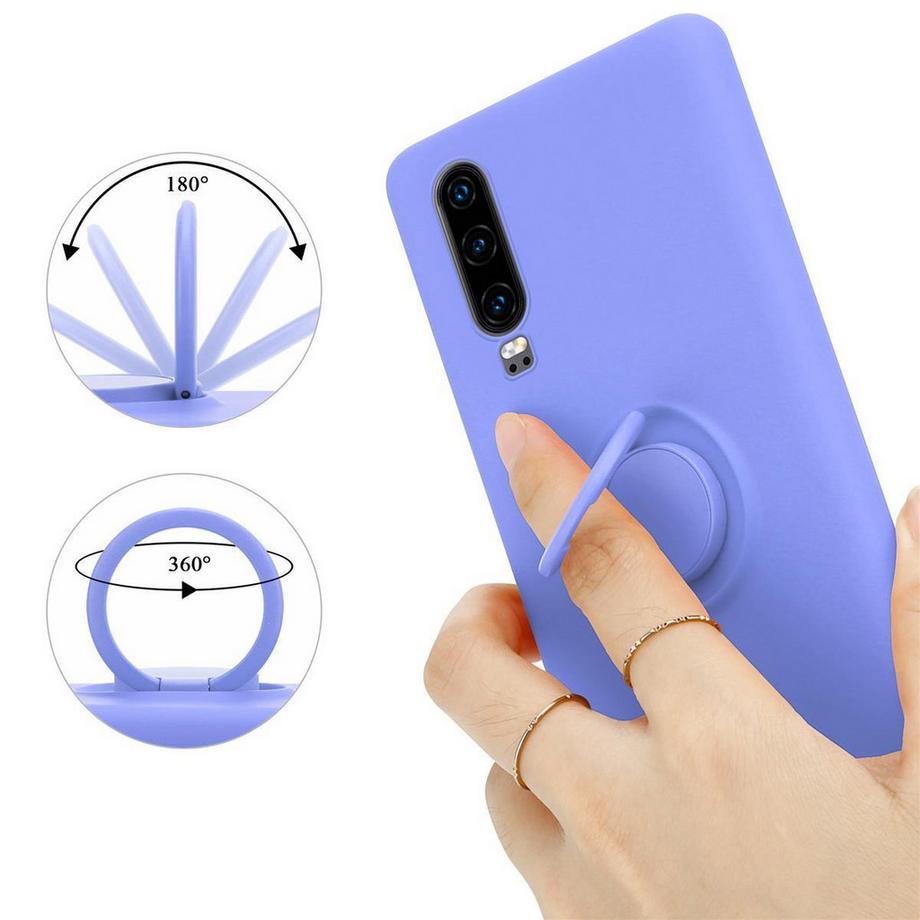 Cadorabo  Housse compatible avec Huawei P30 - Coque de protection en silicone TPU flexible avec anneau 