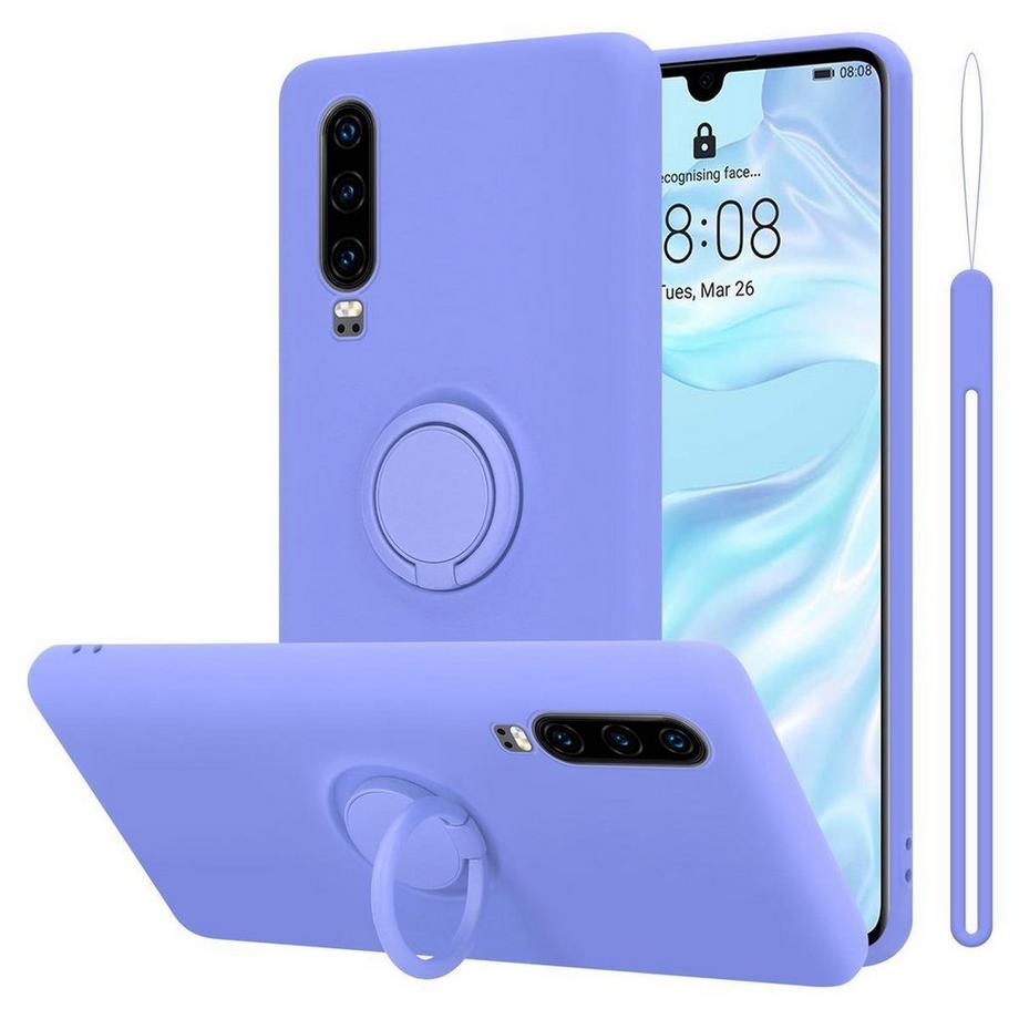 Housse compatible avec Huawei P30 - Coque de protection en silicone TPU flexible avec anneau