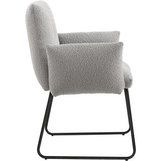 mutoni Chaise de salle à manger avec accoudoirs Vlebstor gris clair  