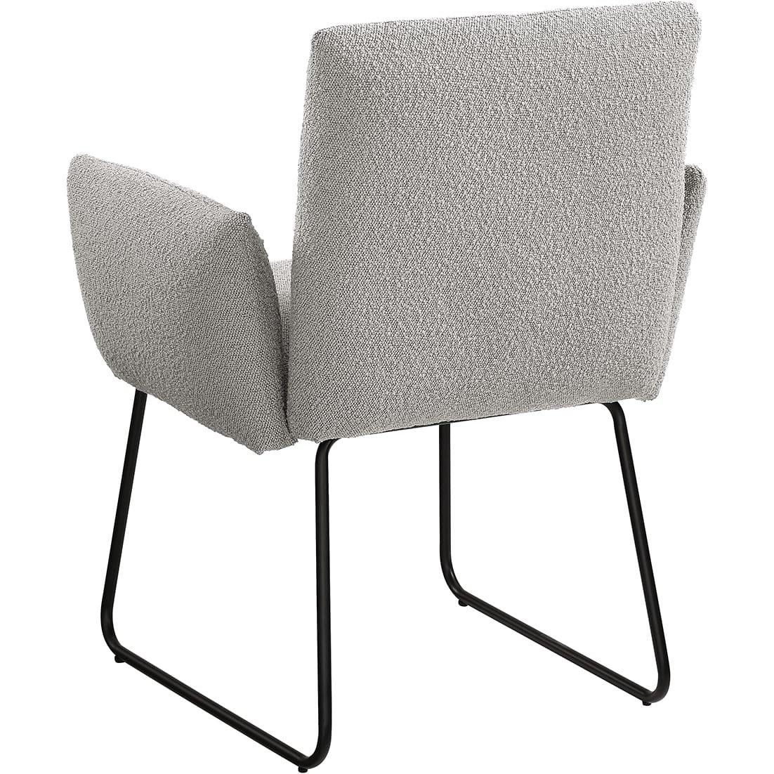 mutoni Chaise de salle à manger avec accoudoirs Vlebstor gris clair  