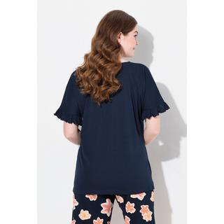 Ulla Popken Pure Scollo a V Manica ad Aletta Maglia Pigiama  