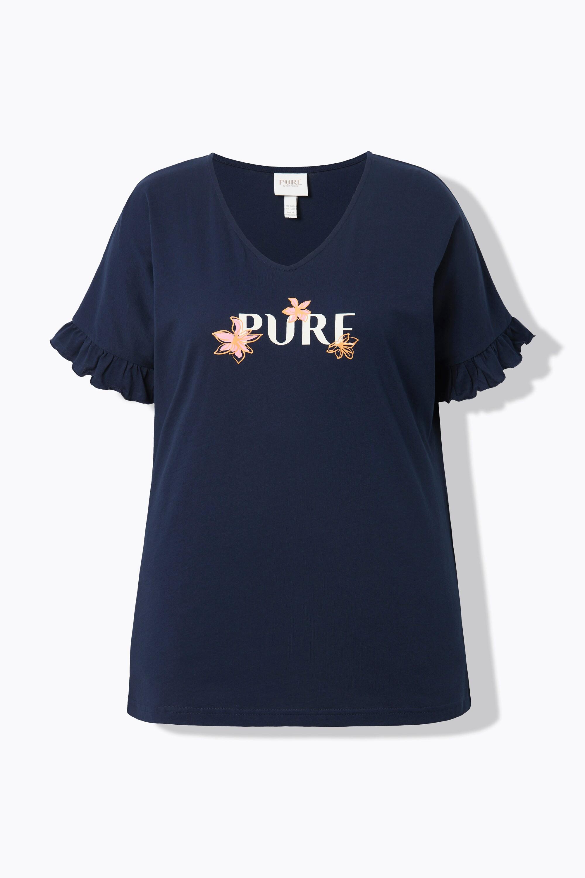 Ulla Popken Pure Scollo a V Manica ad Aletta Maglia Pigiama  