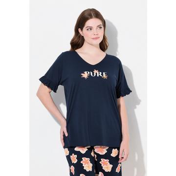 Maglia pigiama, Pure, scollo a V, manica ad aletta, cotone biologico