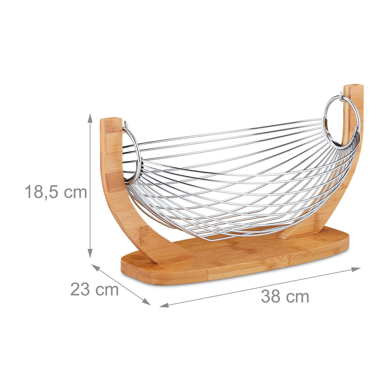 Northix Cesto di frutta in bambù e acciaio inossidabile  