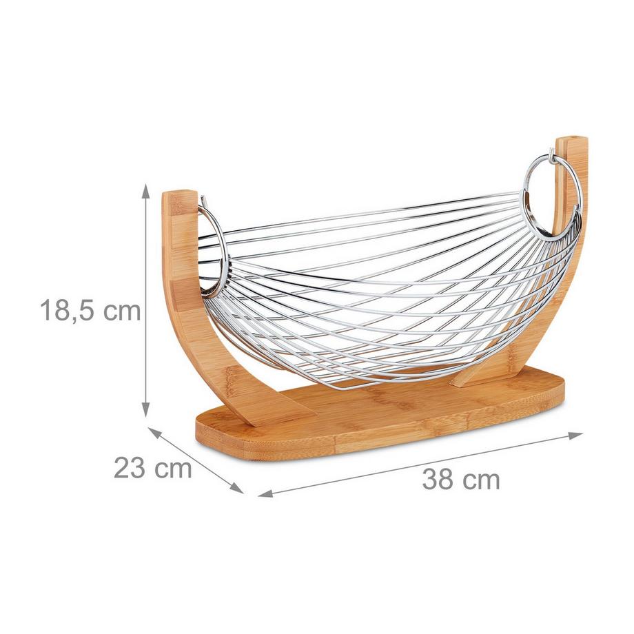 Northix Corbeille à fruits en bambou et acier inoxydable  