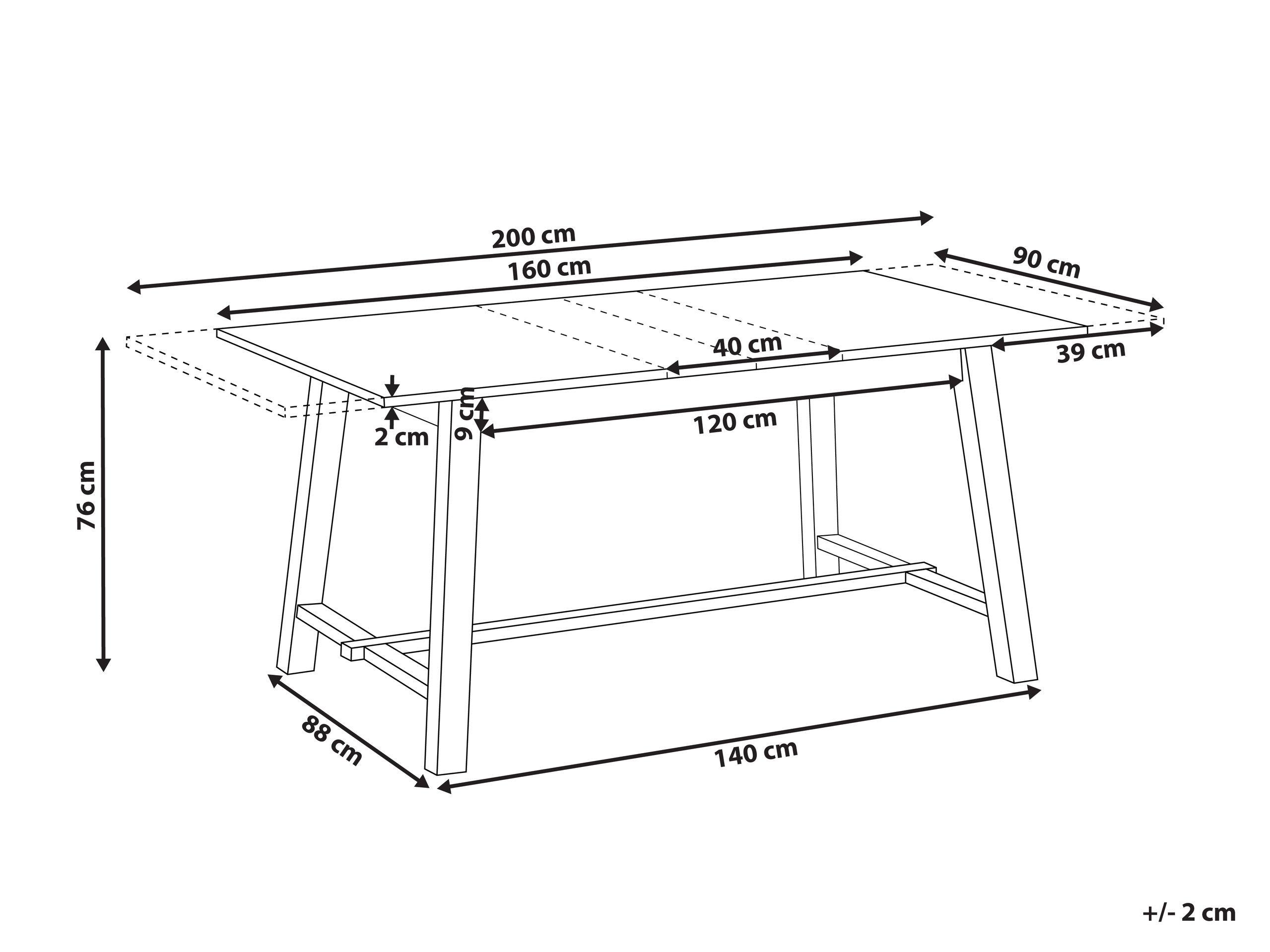 Beliani Ausziehbarer Esstisch aus MDF-Platte Klassisch BARNES  