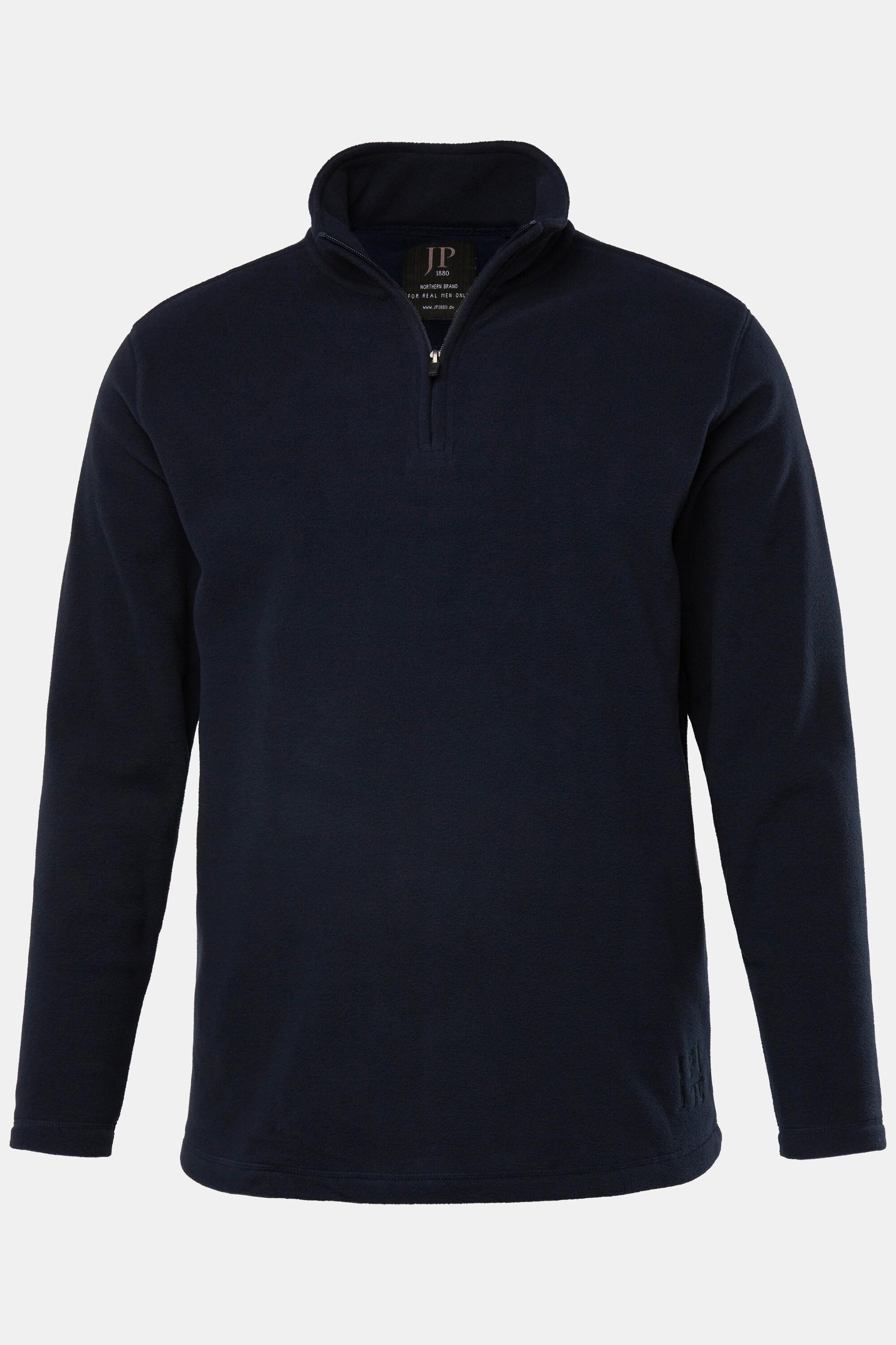 JP1880  Pullover polo di pile leggero con colletto alto e zip 