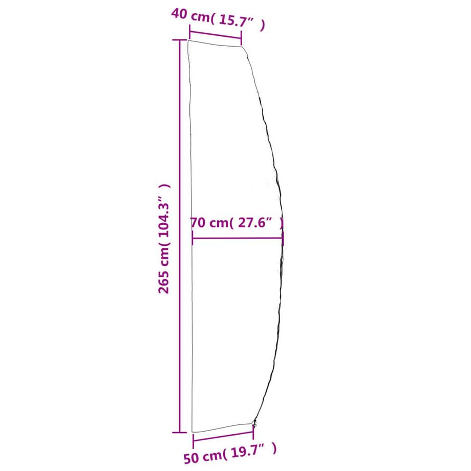VidaXL Housse de parapluie de jardin polyester  