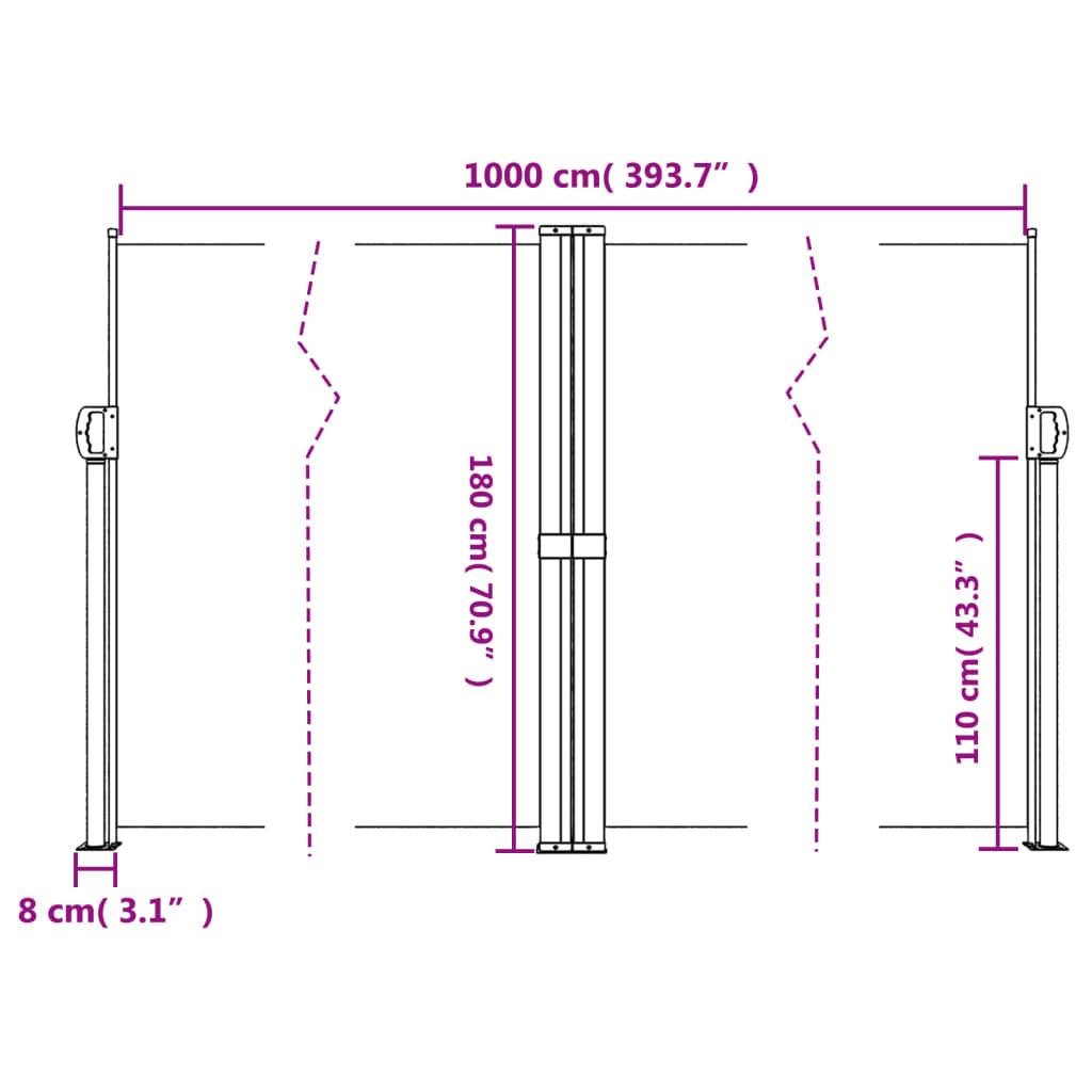 VidaXL tenda da sole laterale retrattile  