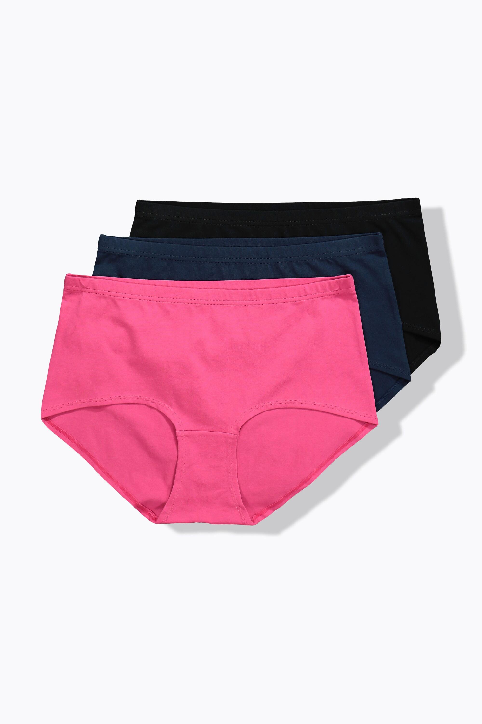 Ulla Popken  Culottes hipster en lot de 3, couleurs unies 