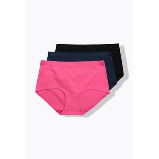 Ulla Popken  Culottes hipster en lot de 3, couleurs unies 