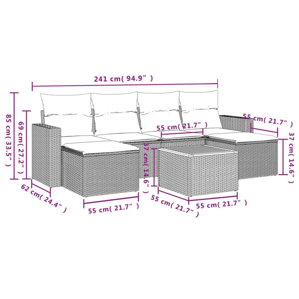 VidaXL set divano da giardino Polirattan  