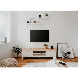 Calicosy Mobile TV 2 cassetti L160 cm - Decorazione bianco e legno  