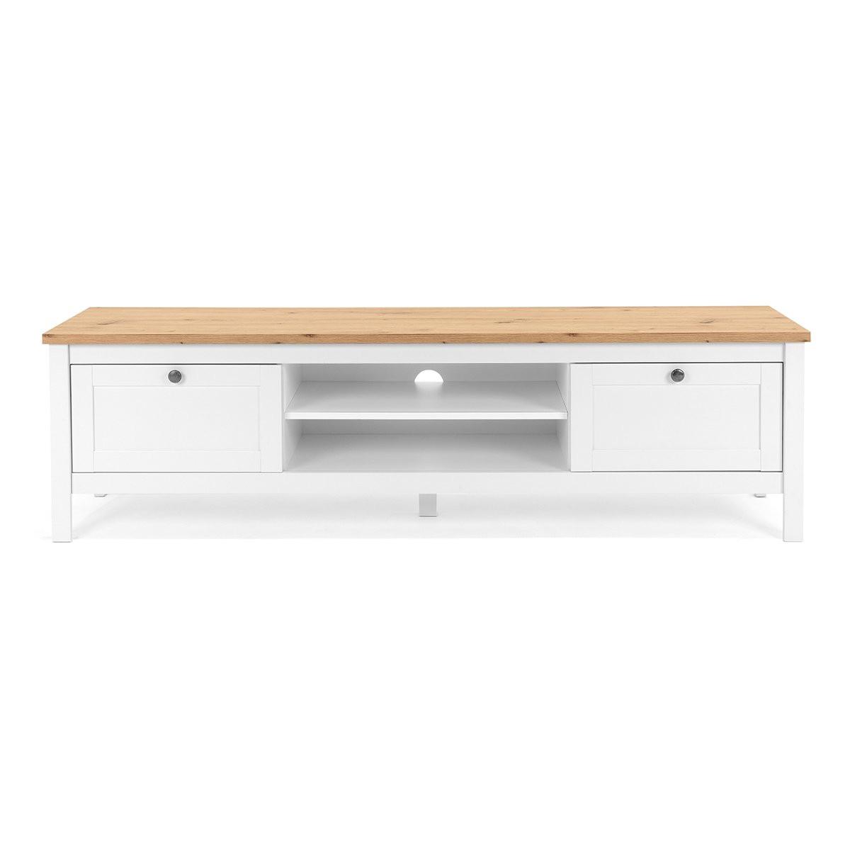 Calicosy Mobile TV 2 cassetti L160 cm - Decorazione bianco e legno  