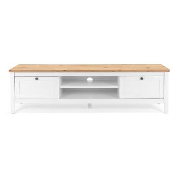 Mobile TV 2 cassetti L160 cm - Decorazione bianco e legno