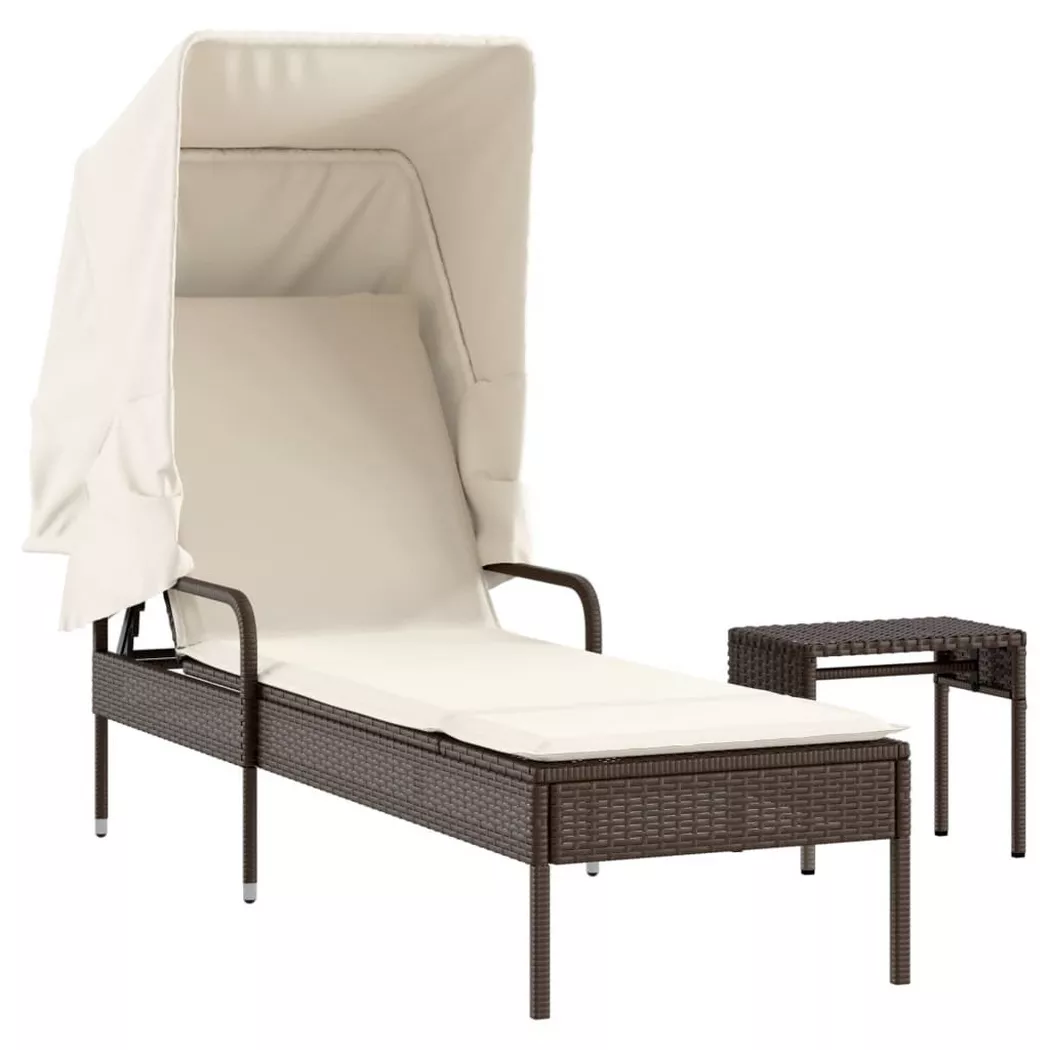 VidaXL - Sonnenliege poly-rattan, One Size, Braun