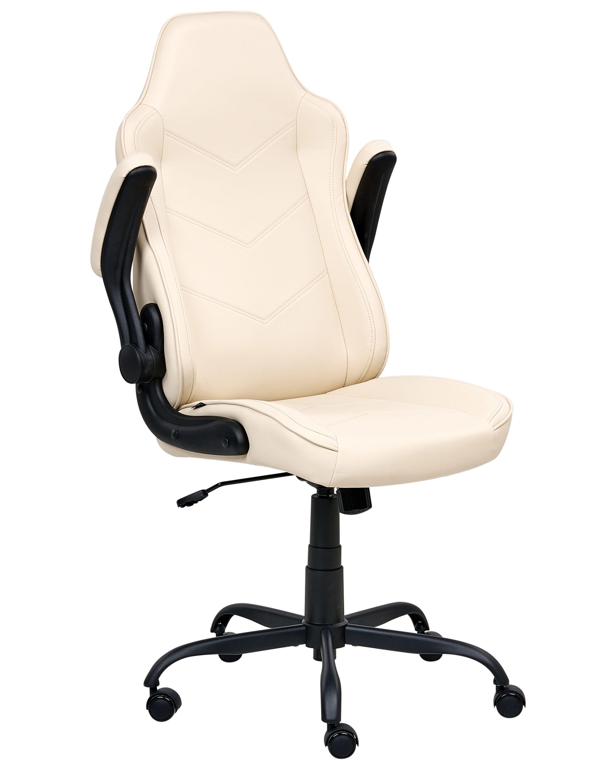 Beliani Chaise de bureau en Cuir PU Traditionnel TRIUMPHER  