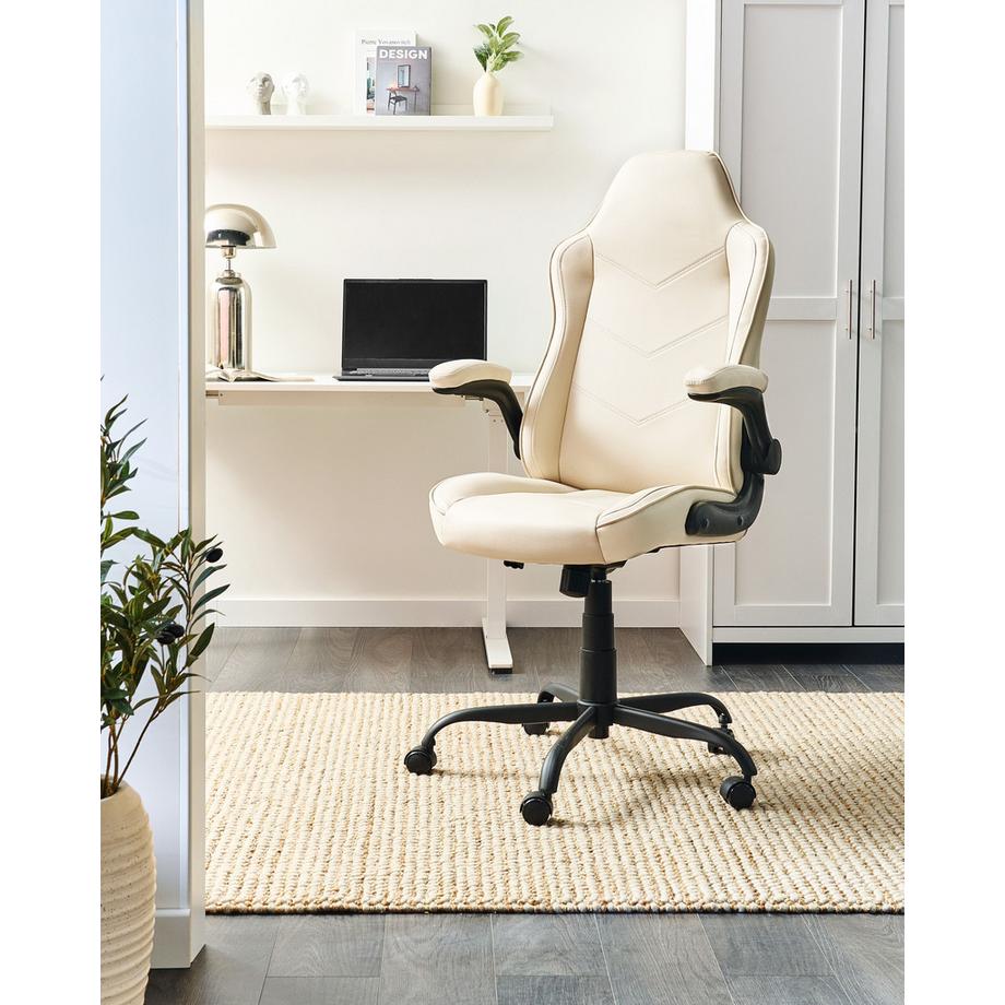 Beliani Chaise de bureau en Cuir PU Traditionnel TRIUMPHER  