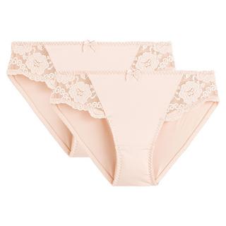 La Redoute Collections  Lot de 2 slips en dentelle et microfibre Anthea 