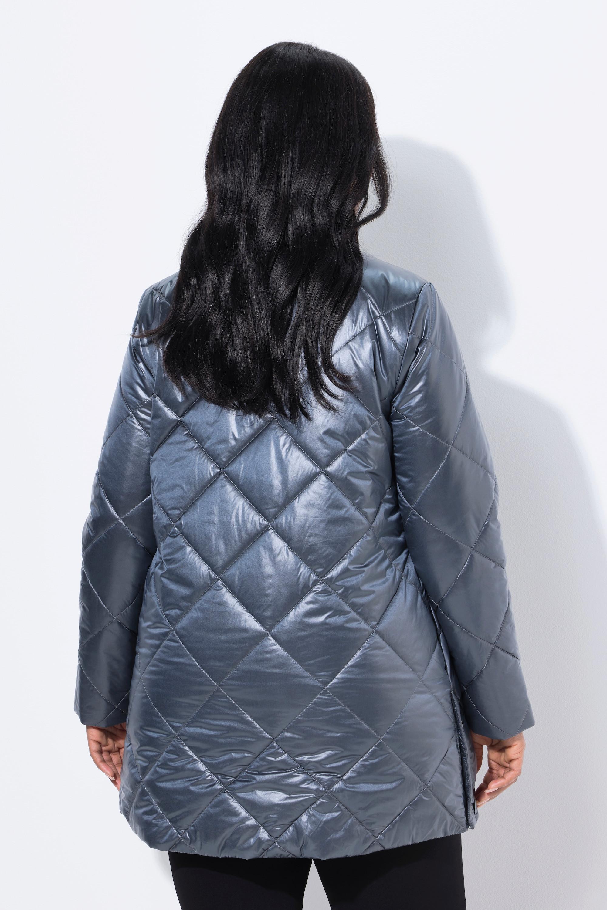 Ulla Popken Giacca trapuntata effetto intrecciato collo alto trapuntatura TwoTone  