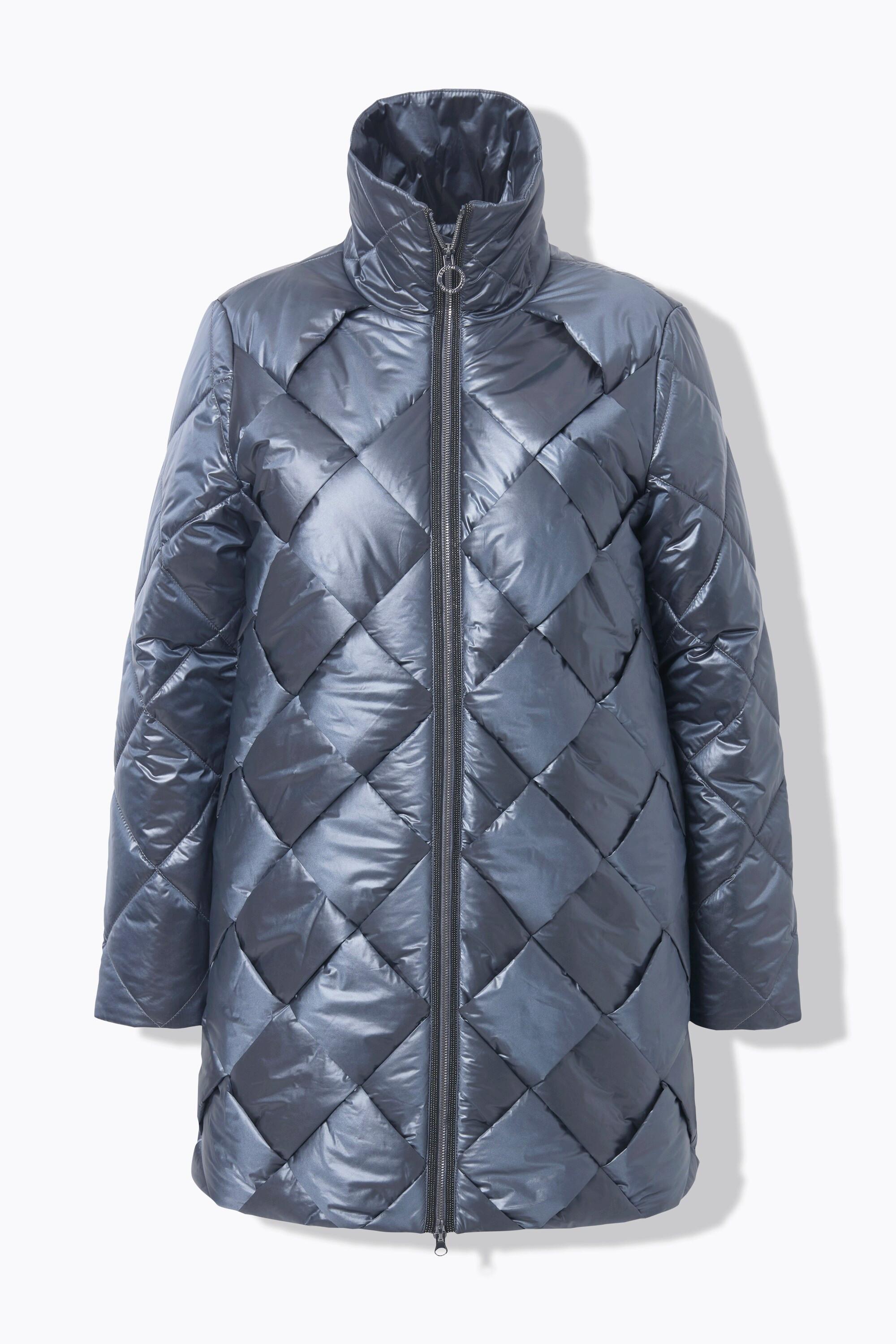 Ulla Popken Giacca trapuntata effetto intrecciato collo alto trapuntatura TwoTone  