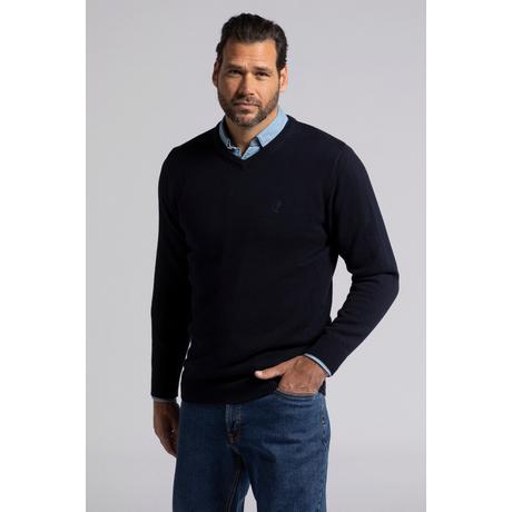 JP1880  Pullover basic in cotone con scollo a V 