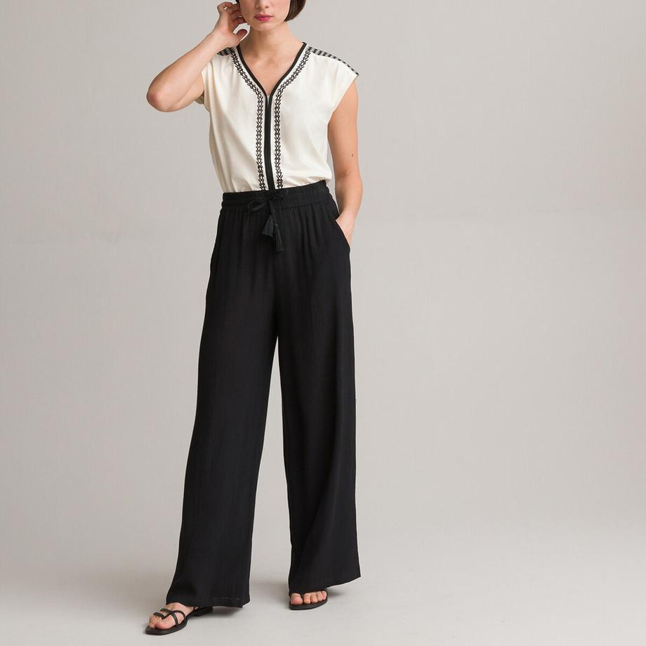 La Redoute Collections T-shirt ricamata scollo a V  