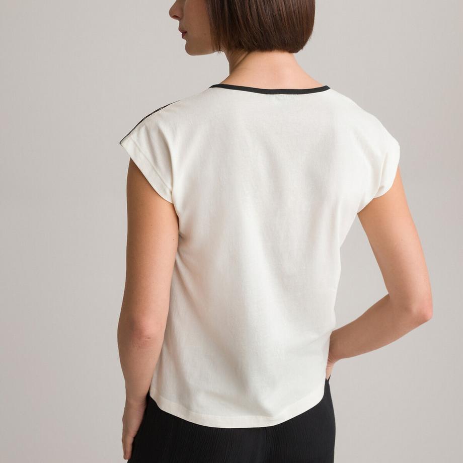 La Redoute Collections T-shirt ricamata scollo a V  