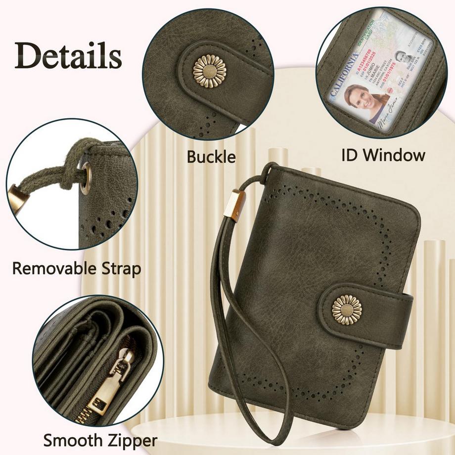 Only-bags.store Portafoglio Vintage Grande Capacità in Pelle PU  