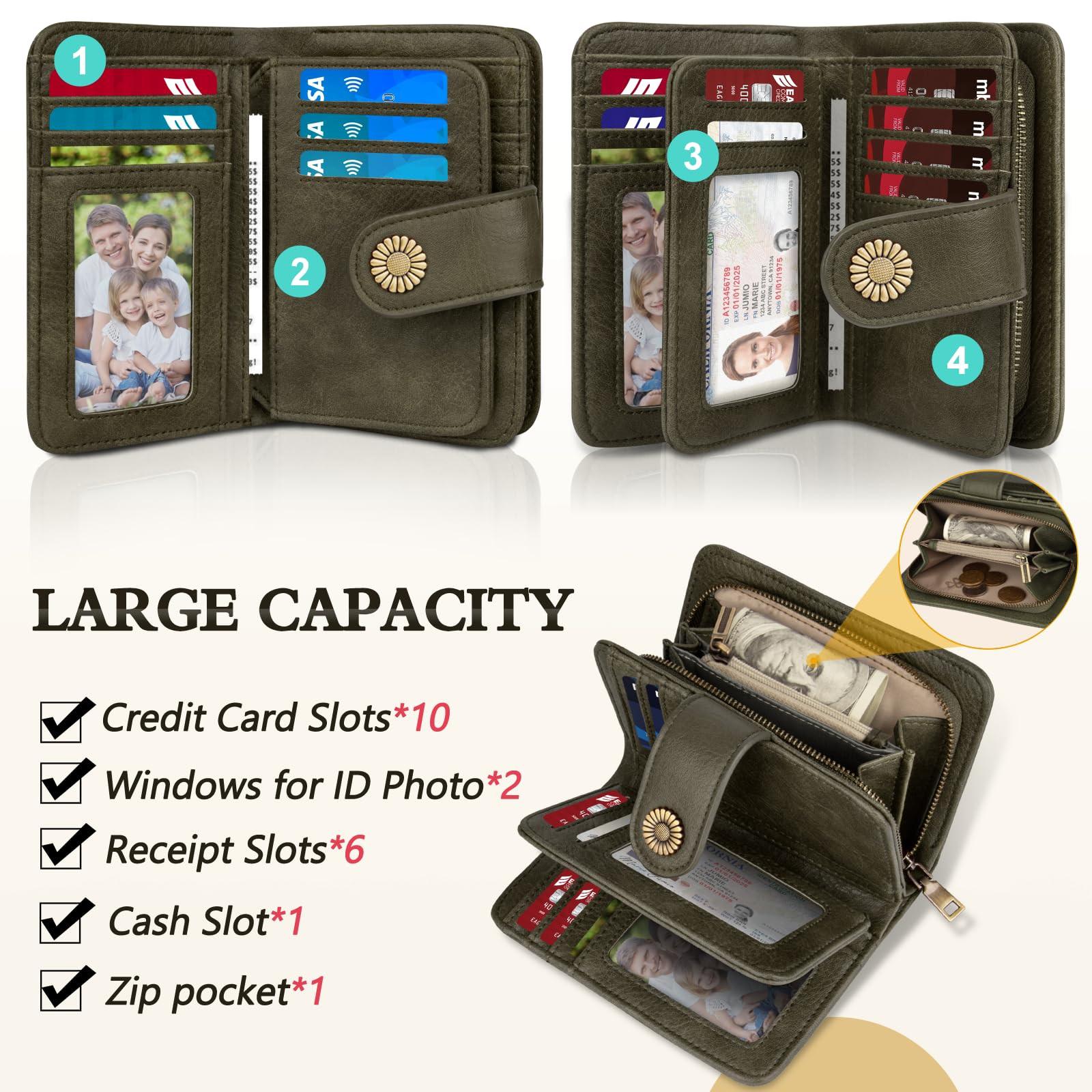 Only-bags.store Portafoglio Vintage Grande Capacità in Pelle PU  