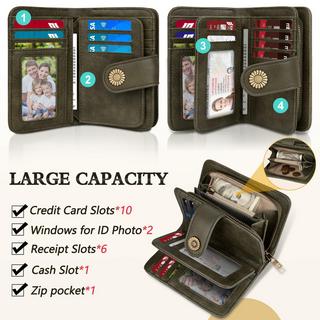 Only-bags.store Portafoglio Vintage Grande Capacità in Pelle PU  