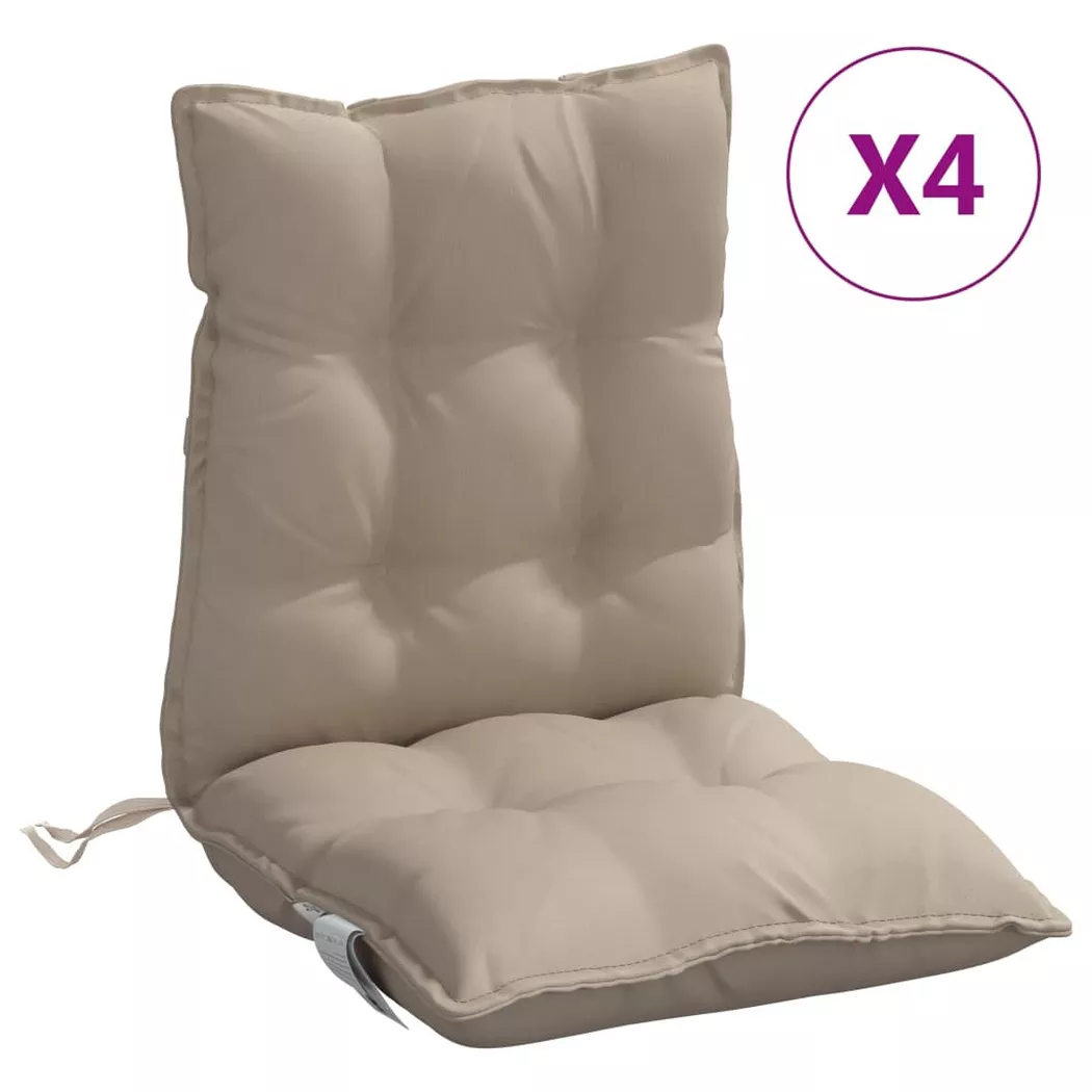 VidaXL - Coussin de chaise à dossier bas tissu, One Size, Beige