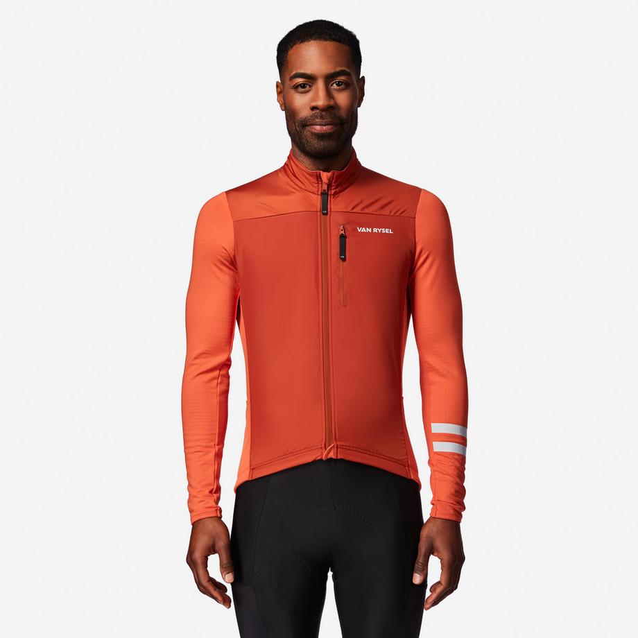 Langarm-Rennvelotrikot für die Übergangszeit , EDR Discover orange