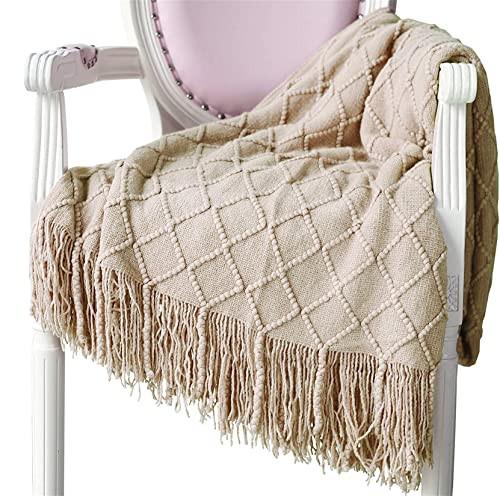 Alopini Living Blanket Soft Knit Wool Blanket Tassel Cuddle Blanket Sofa Blanket Sleep Blanket  