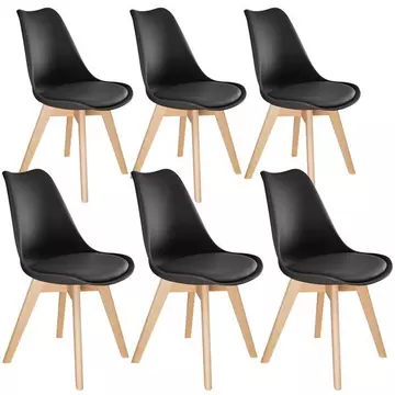 6 Chaises de Salle à Manger FRÉDÉRIQUE Style Scandinave Pieds en Bois Massif Design Moderne
