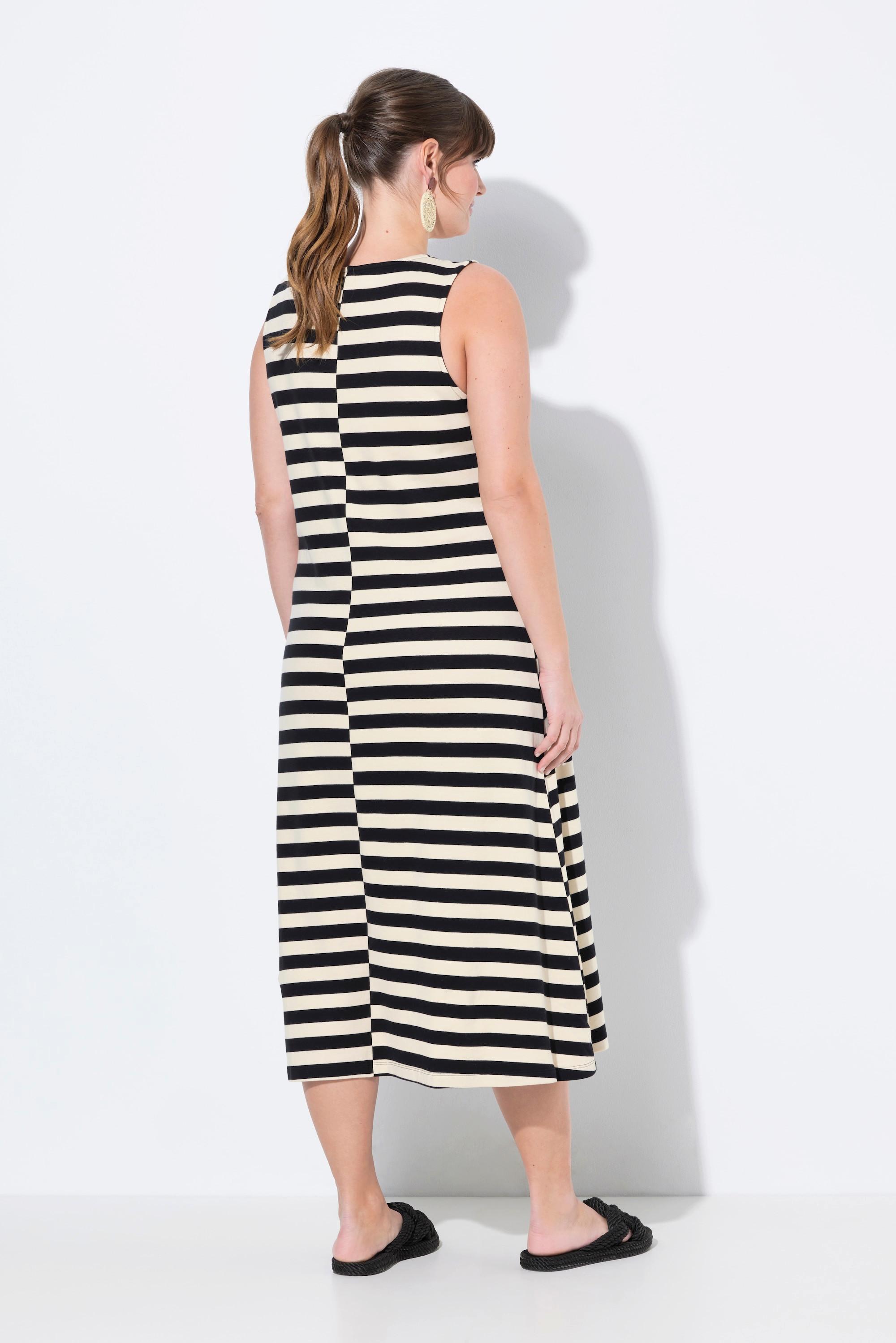 Ulla Popken Abito midi a righe senza maniche scollo a V  