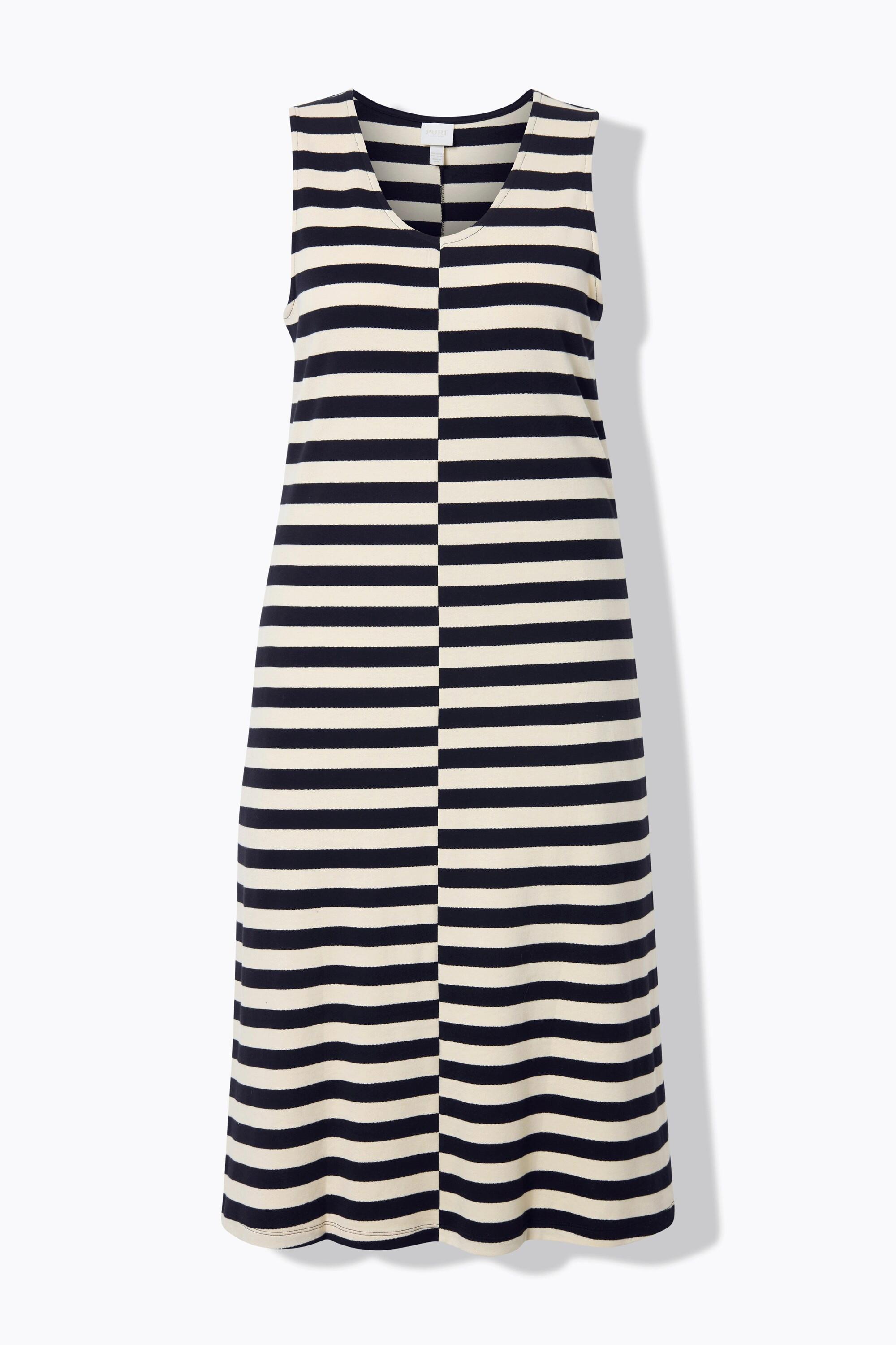 Ulla Popken Abito midi a righe senza maniche scollo a V  