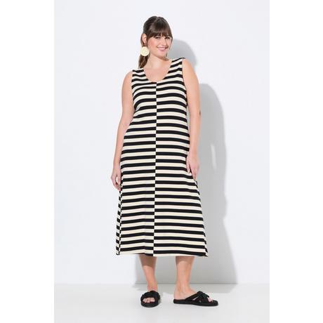 Ulla Popken Abito midi a righe senza maniche scollo a V  